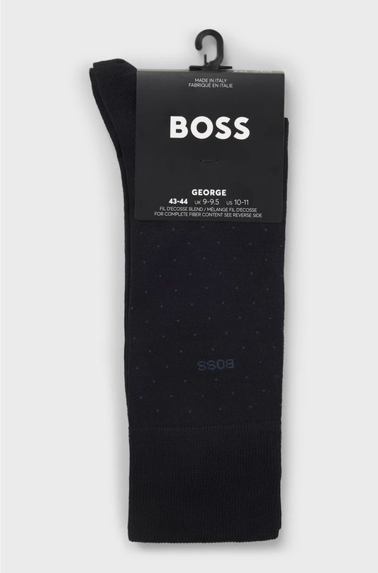 REGULAR-LENGTH SOCKS IN A MERCERISED-COTTON BLEND