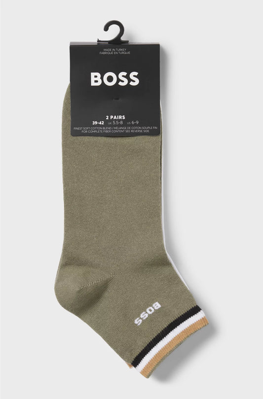 TWO-PACK OF SHORT SOCKS WITH SIGNATURE-STRIPE CUFFS