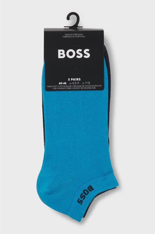 FIVE-PACK OF COTTON-BLEND ANKLE SOCKS WITH BRANDING