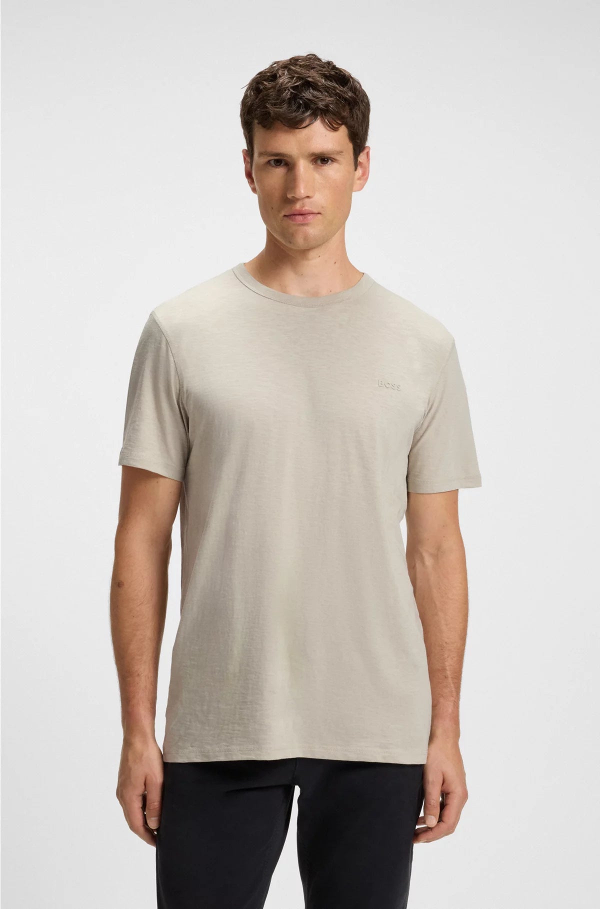 COTTON SLUB T-SHIRT WITH LOGO DETAIL
