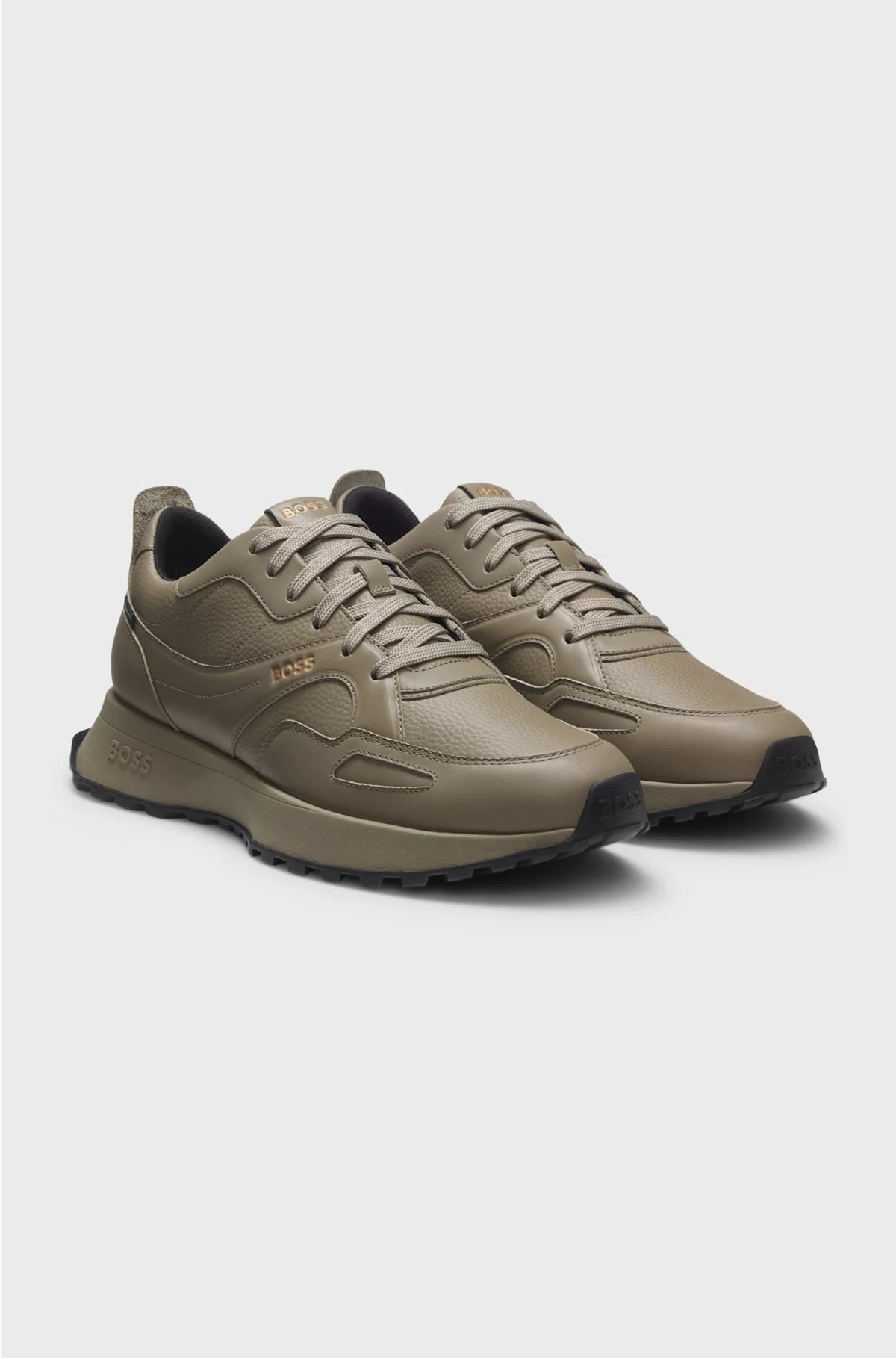 WATERPROOF GORE-TEX TRAINERS IN POLISHED LEATHER