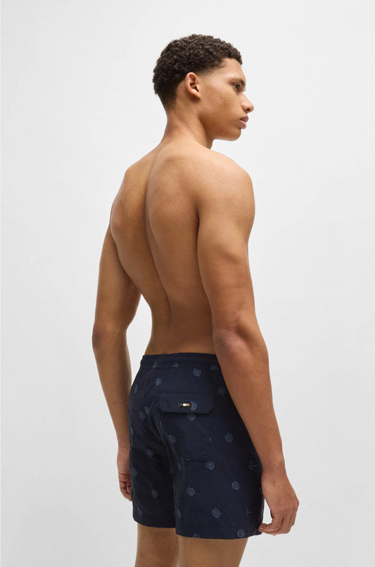 QUICK-DRY SWIM SHORTS WITH DOUBLE B MONOGRAMS