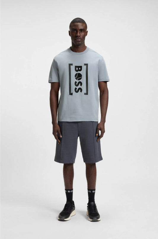RELAXED-FIT T-SHIRT WITH TENNIS-INSPIRED MESH-PRINT LOGO