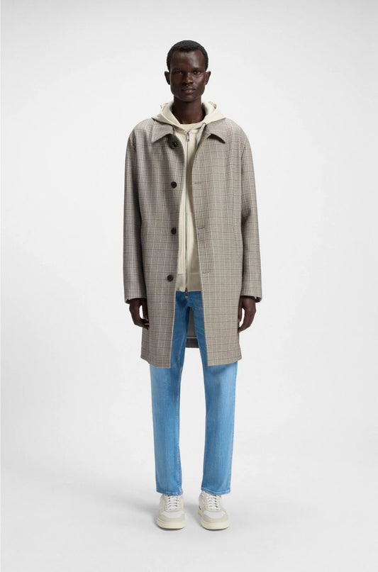 CLASSIC-FIT COAT WITH CHECK PATTERN