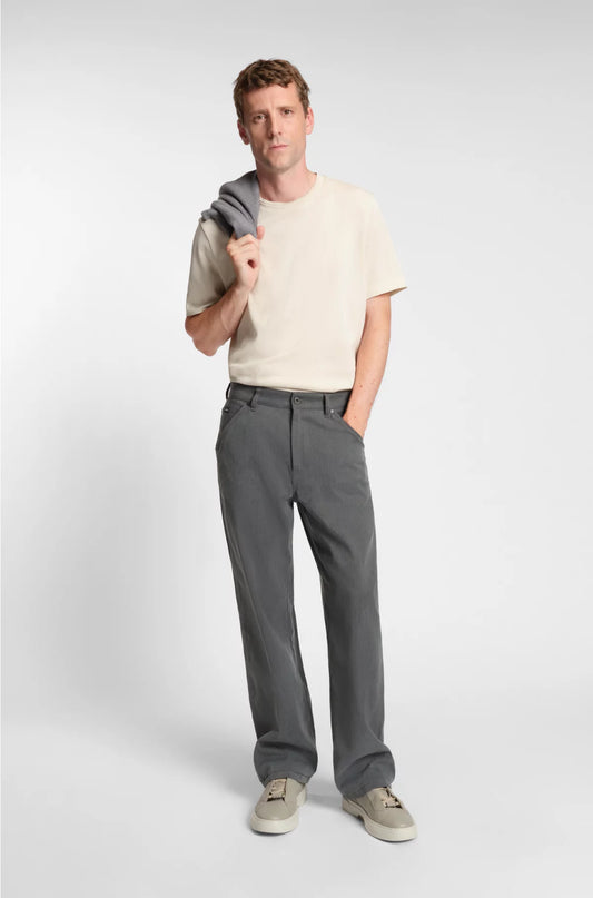 COTTON T-SHIRT WITH HERRINGBONE STRUCTURE