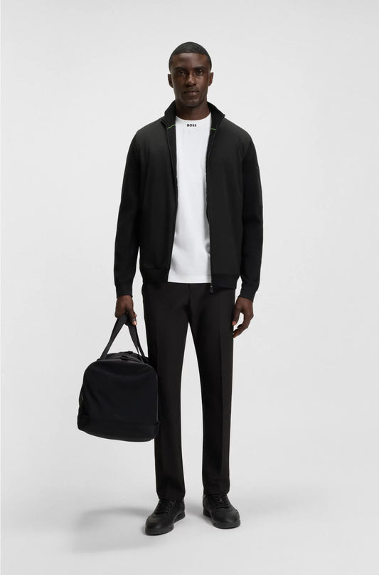 RELAXED-FIT T-SHIRT IN STRETCH COTTON WITH LOGO COLLAR