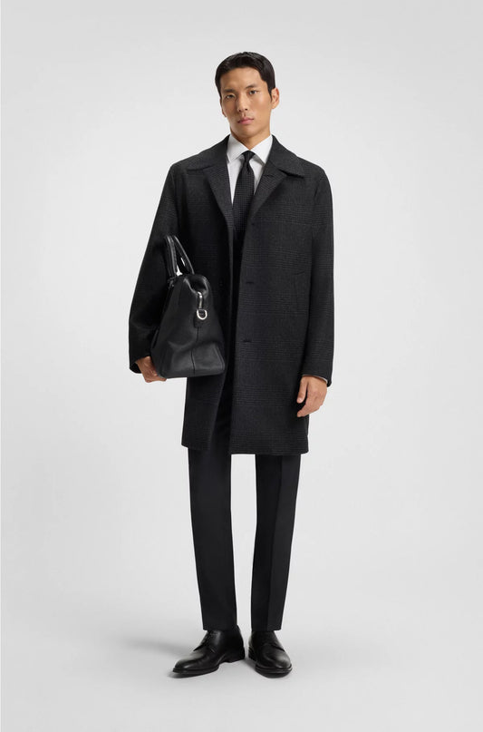 RELAXED-FIT COAT IN CHECKED WOOL AND CASHMERE