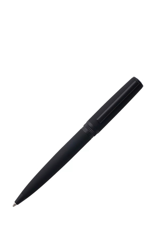 BALLPOINT PEN IN MATTE-BLACK LACQUER WITH LOGO RING
