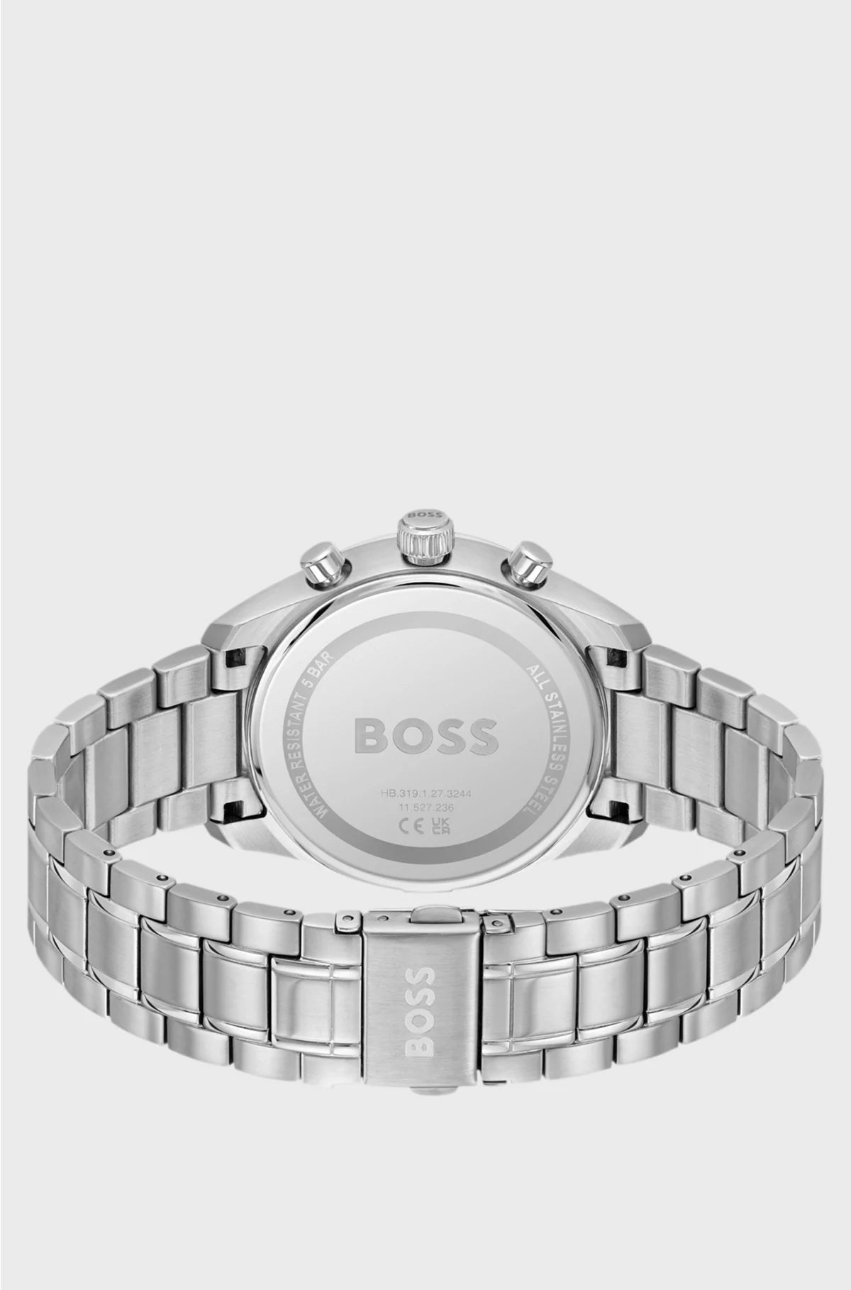 GRAND PRIX 40 BLACK-DIAL WATCH WITH STEEL BRACELET