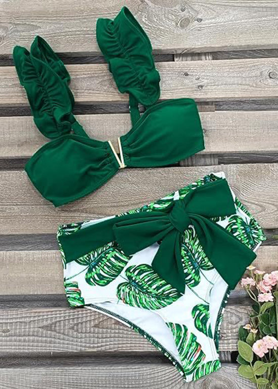New Green Bikini Fresh And Sexy Swimwear Set
