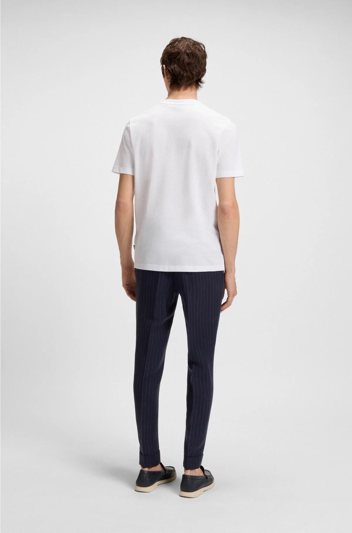 COTTON-BLEND T-SHIRT WITH BUBBLE-JACQUARD STRUCTURE