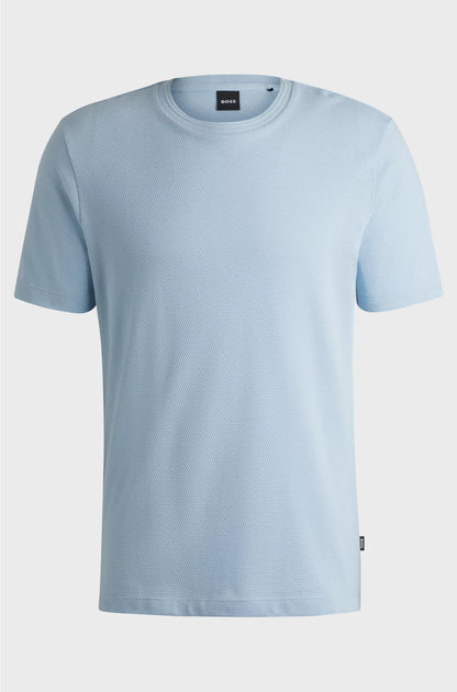 COTTON-BLEND T-SHIRT WITH BUBBLE-JACQUARD STRUCTURE