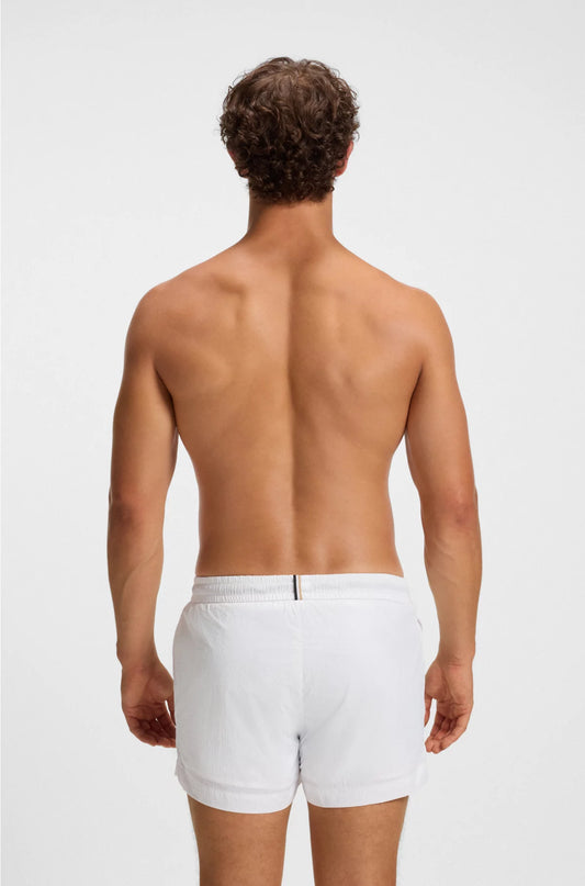 SWIM SHORTS WITH OUTLINE LOGO PRINT