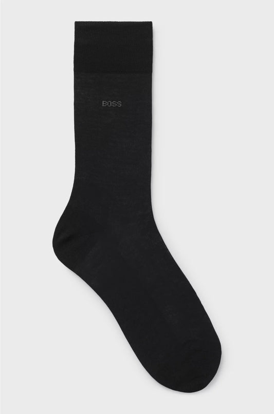 REGULAR-LENGTH LOGO SOCKS IN MERCERISED EGYPTIAN COTTON