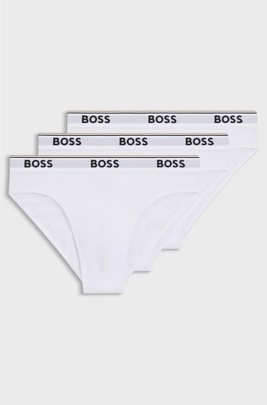 THREE-PACK OF STRETCH-COTTON BRIEFS WITH LOGO WAISTBANDS