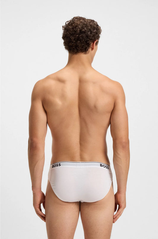 THREE-PACK OF STRETCH-COTTON BRIEFS WITH LOGO WAISTBANDS