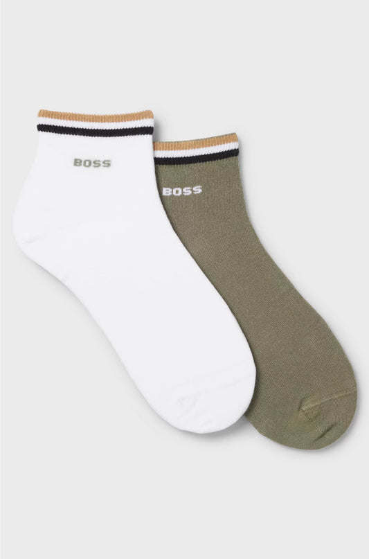 TWO-PACK OF SHORT SOCKS WITH SIGNATURE-STRIPE CUFFS