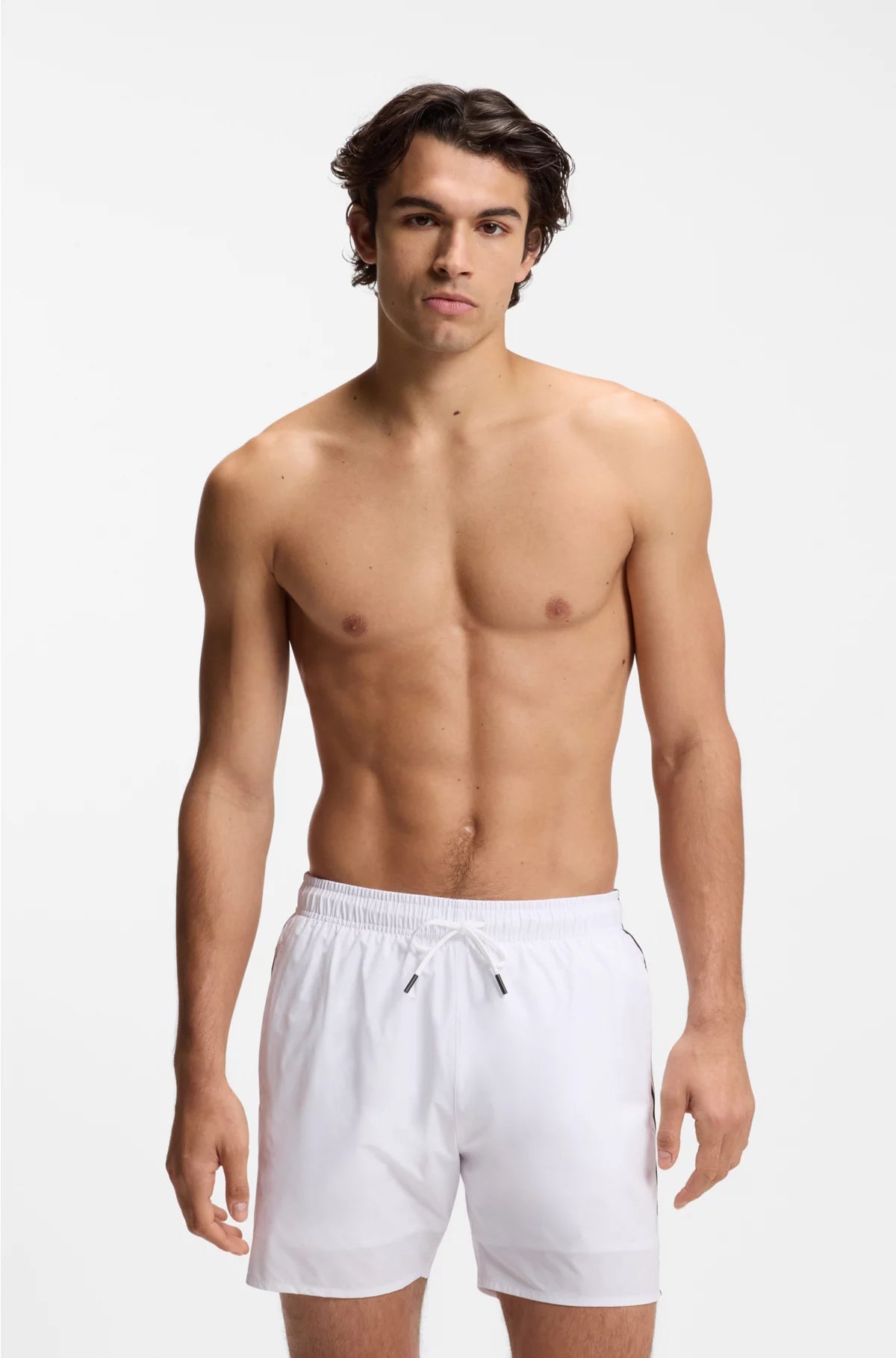 SWIM SHORTS WITH SIGNATURE STRIPE AND LOGO