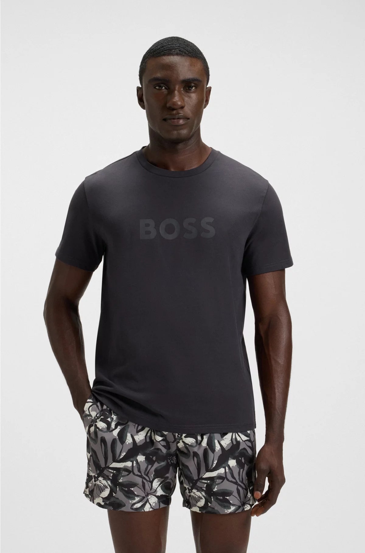 COTTON-JERSEY BEACH T-SHIRT WITH LOGO PRINT