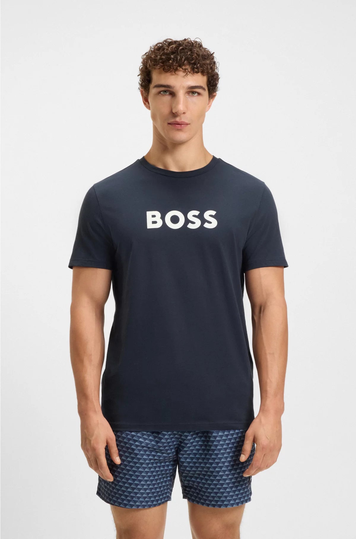 COTTON-JERSEY BEACH T-SHIRT WITH LOGO PRINT