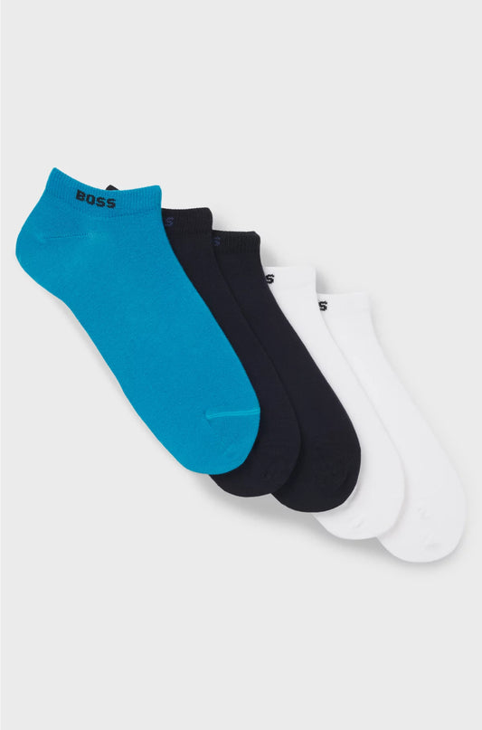 FIVE-PACK OF COTTON-BLEND ANKLE SOCKS WITH BRANDING