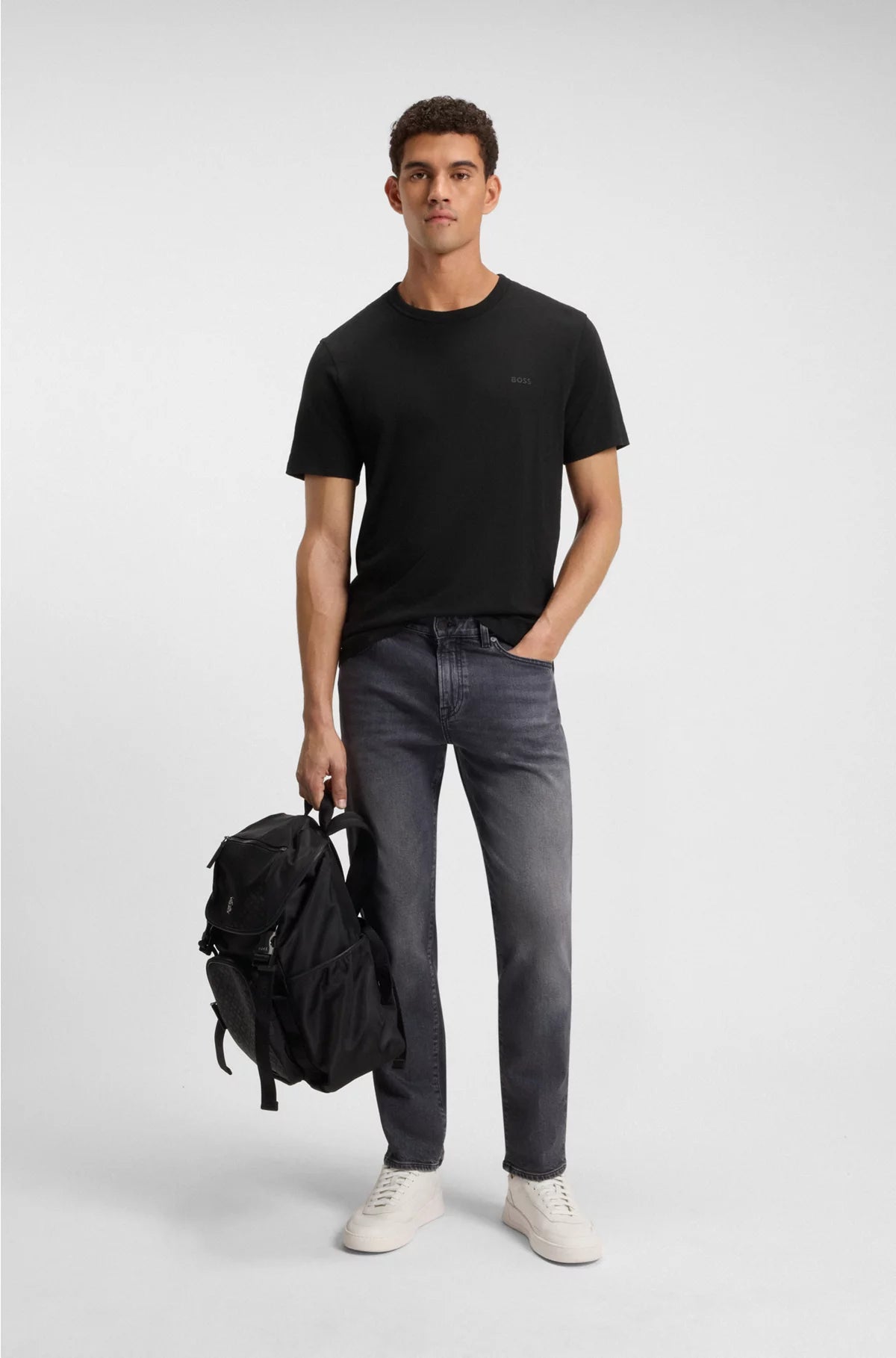 COTTON SLUB T-SHIRT WITH LOGO DETAIL