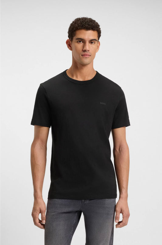 COTTON SLUB T-SHIRT WITH LOGO DETAIL