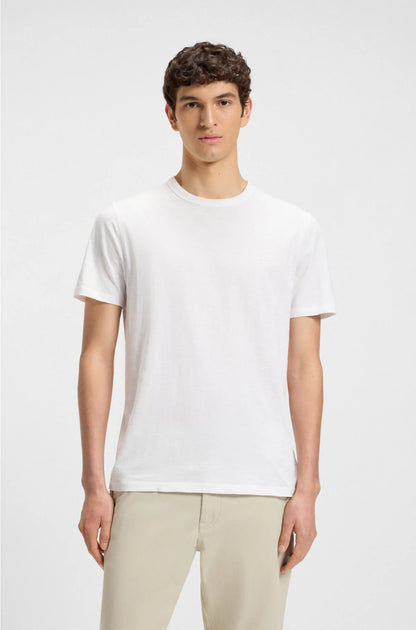 COTTON SLUB T-SHIRT WITH LOGO DETAIL