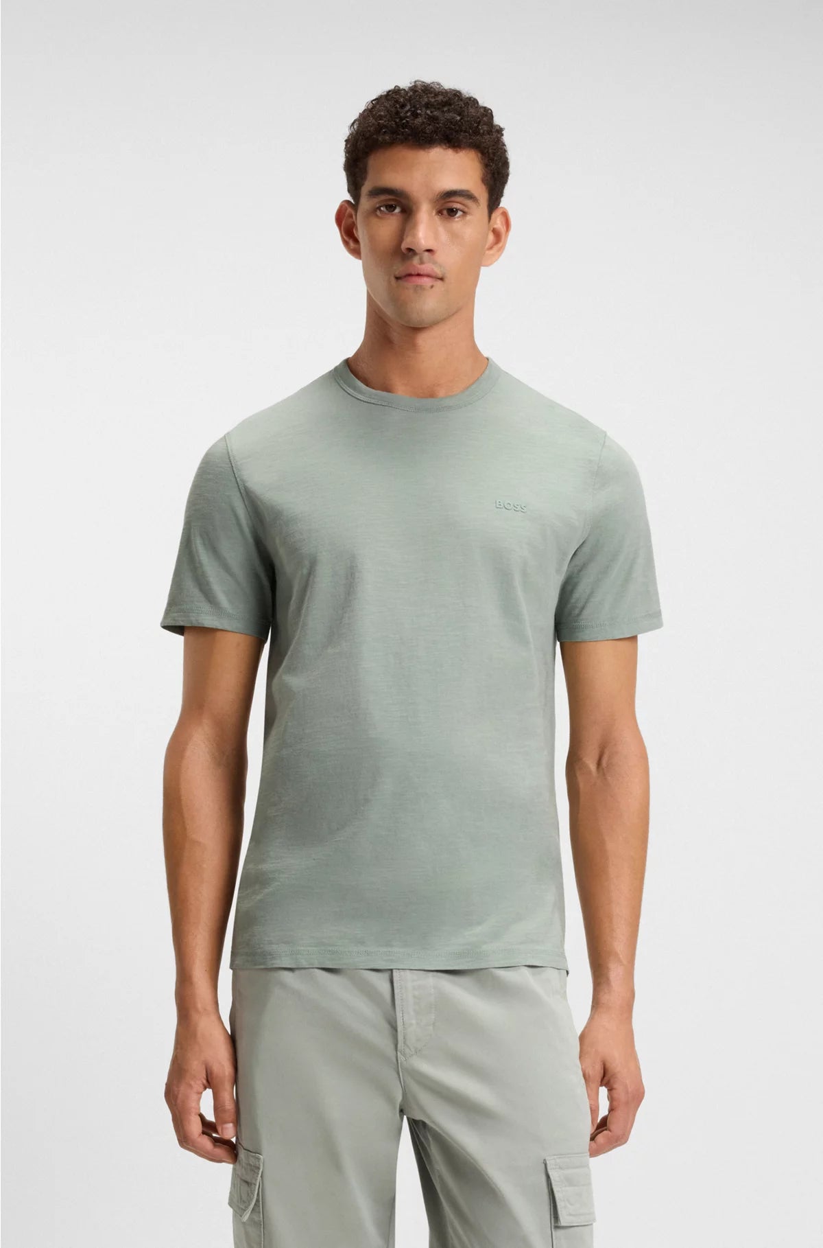 COTTON SLUB T-SHIRT WITH LOGO DETAIL