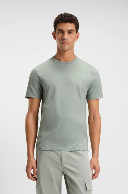 COTTON SLUB T-SHIRT WITH LOGO DETAIL