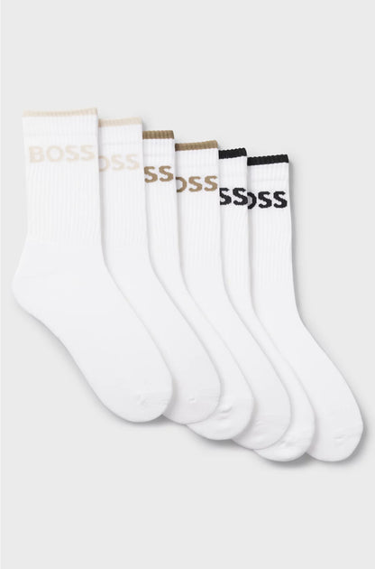 SIX-PACK OF RIBBED SHORT SOCKS IN A COTTON BLEND