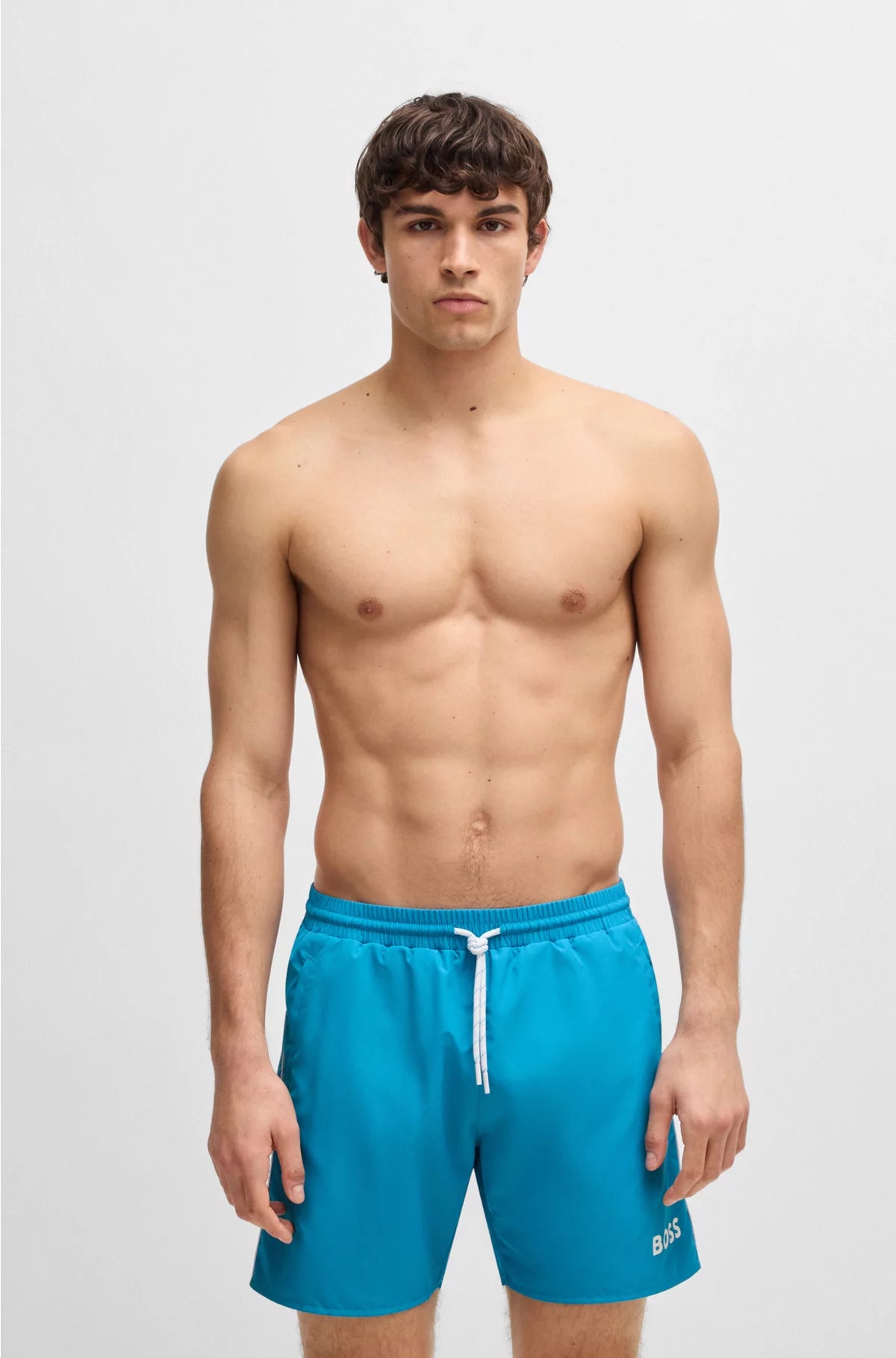 SWIM SHORTS WITH CONTRAST LOGO