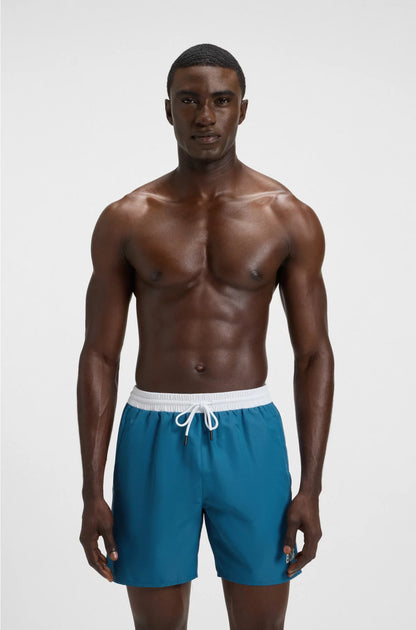 SWIM SHORTS WITH CONTRAST LOGO