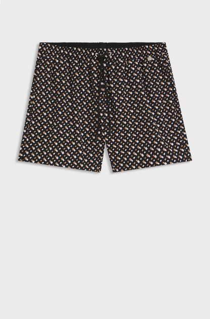 FULLY LINED QUICK-DRY SWIM SHORTS WITH MONOGRAM PRINT