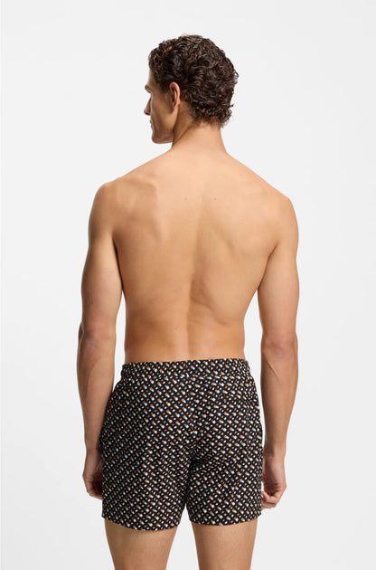 FULLY LINED QUICK-DRY SWIM SHORTS WITH MONOGRAM PRINT