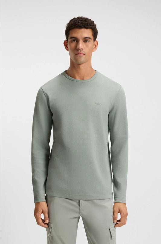 COTTON-BLEND T-SHIRT WITH WAFFLE STRUCTURE