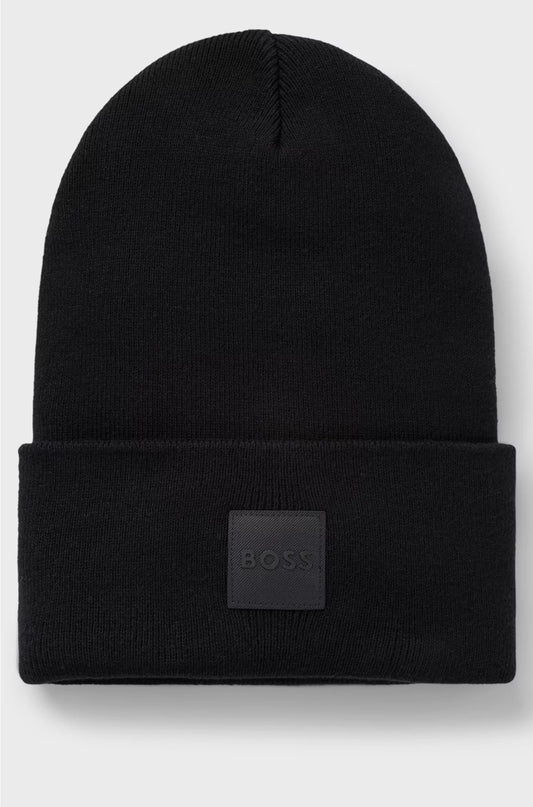 BEANIE HAT IN COTTON WITH LOGO LABEL