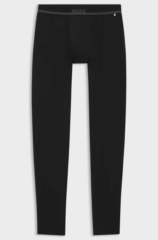 STRETCH-COTTON LONG JOHNS WITH LOGO WAISTBAND
