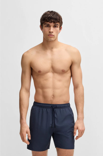 CARGO-POCKET SWIM SHORTS WITH LOGO BADGE