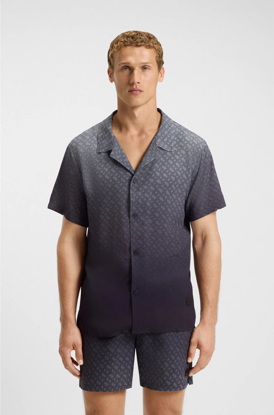 REGULAR-FIT SHIRT WITH DEGRADE MONOGRAM PRINT