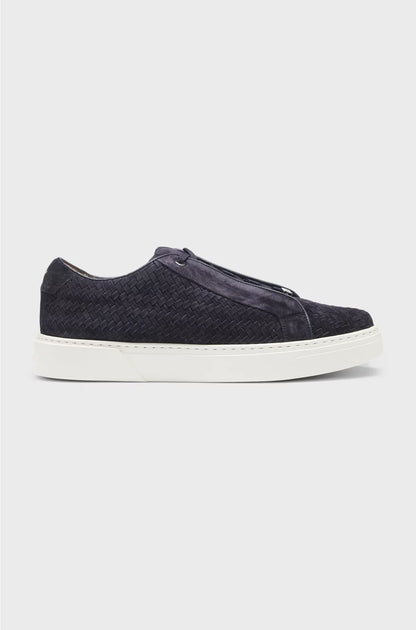 GARY WOVEN-SUEDE TRAINERS WITH HIDDEN LACES