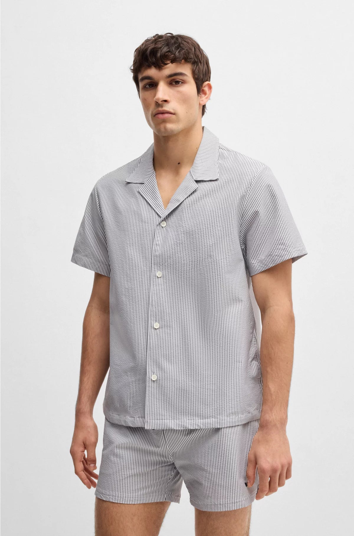 REGULAR-FIT SHIRT IN SEERSUCKER FABRIC