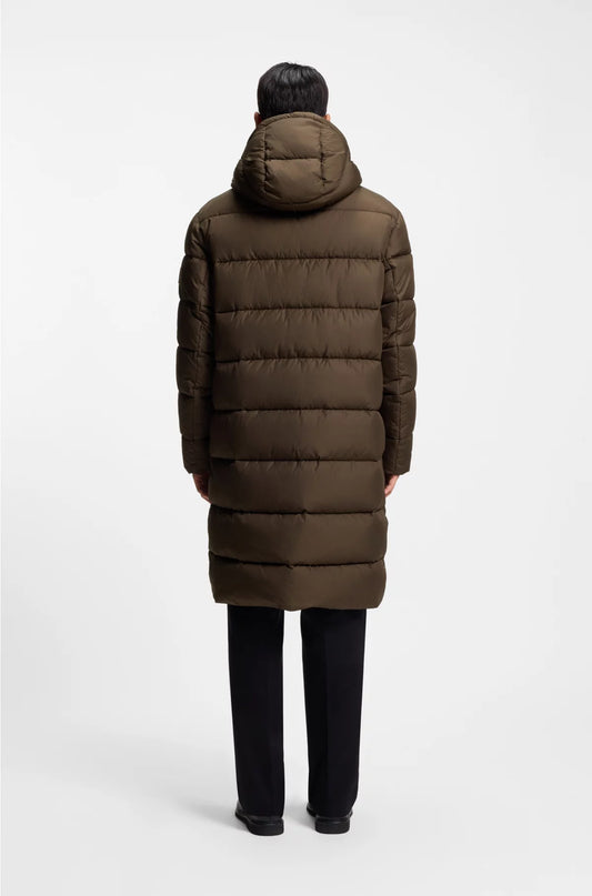 LONGLINE WATER-REPELLENT PADDED JACKET WITH HOOD