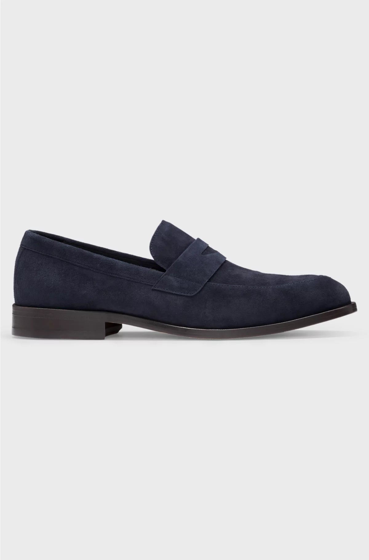 SUEDE LOAFERS WITH PENNY TRIM