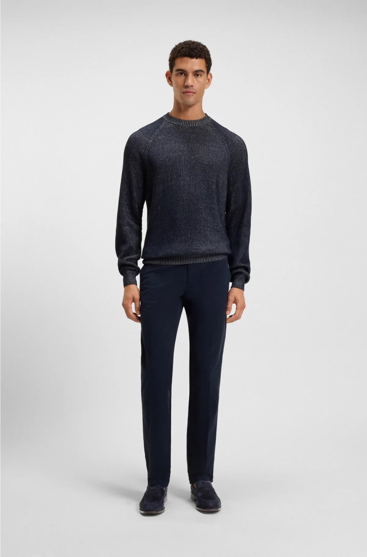 SUEDE LOAFERS WITH PENNY TRIM