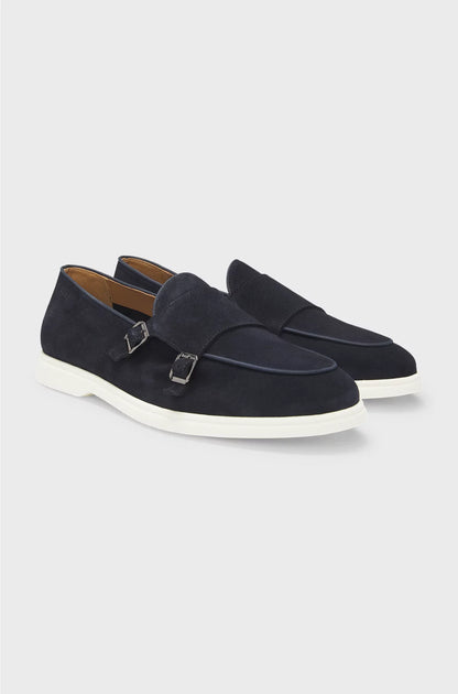 SUEDE MONK SHOE WITH CONTRAST OUTSOLE
