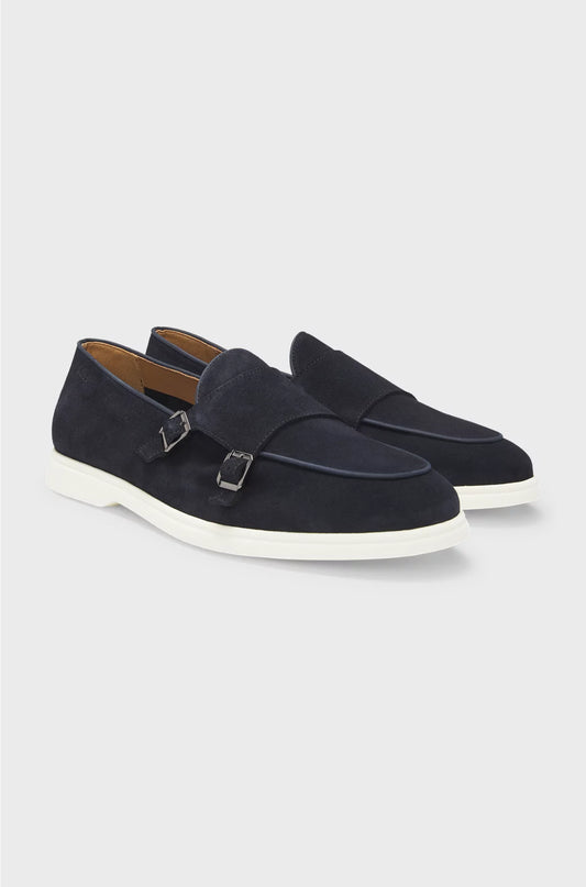 SUEDE MONK SHOE WITH CONTRAST OUTSOLE
