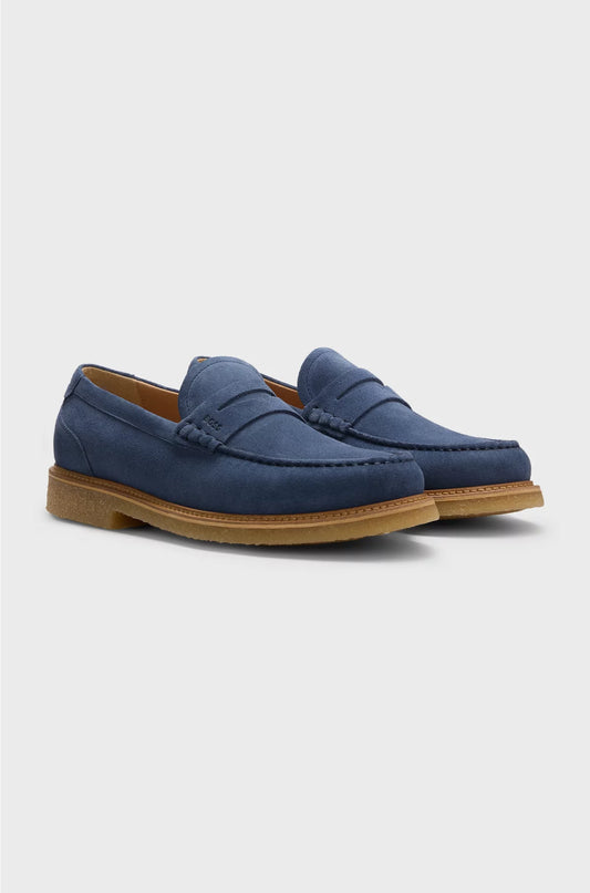 SUEDE MOCCASINS WITH CREPE OUTSOLE