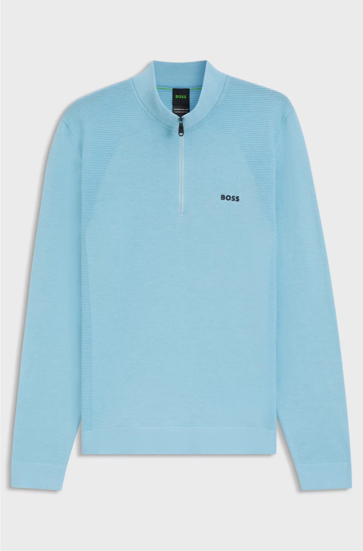 COTTON-BLEND SWEATER WITH QUARTER ZIP AND BODY-MAPPING