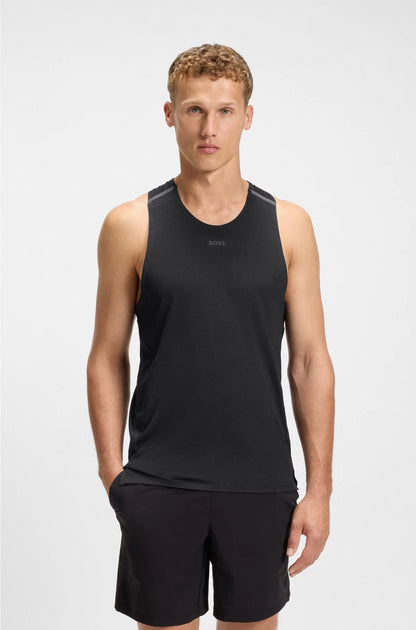 ACTIVE MESH-JERSEY TANK TOP WITH DECORATIVE REFLECTIVE DETAILS